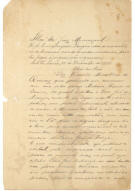 Arrolamento dos bens deixados por falecimento de Elisiario Rufino de Souza