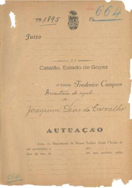 Inventário de   Joaquim Dias de Carvalho - Parte 1