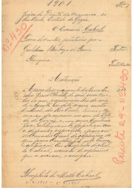Autos de Prestação de Contas de Galdino Barbosa de Faria