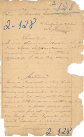 Inventário de Antonio Francisco de Almeida - 1896 - Parte 1