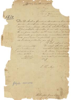 Inventário de Manoel José da Costa Meirelles - 1870 